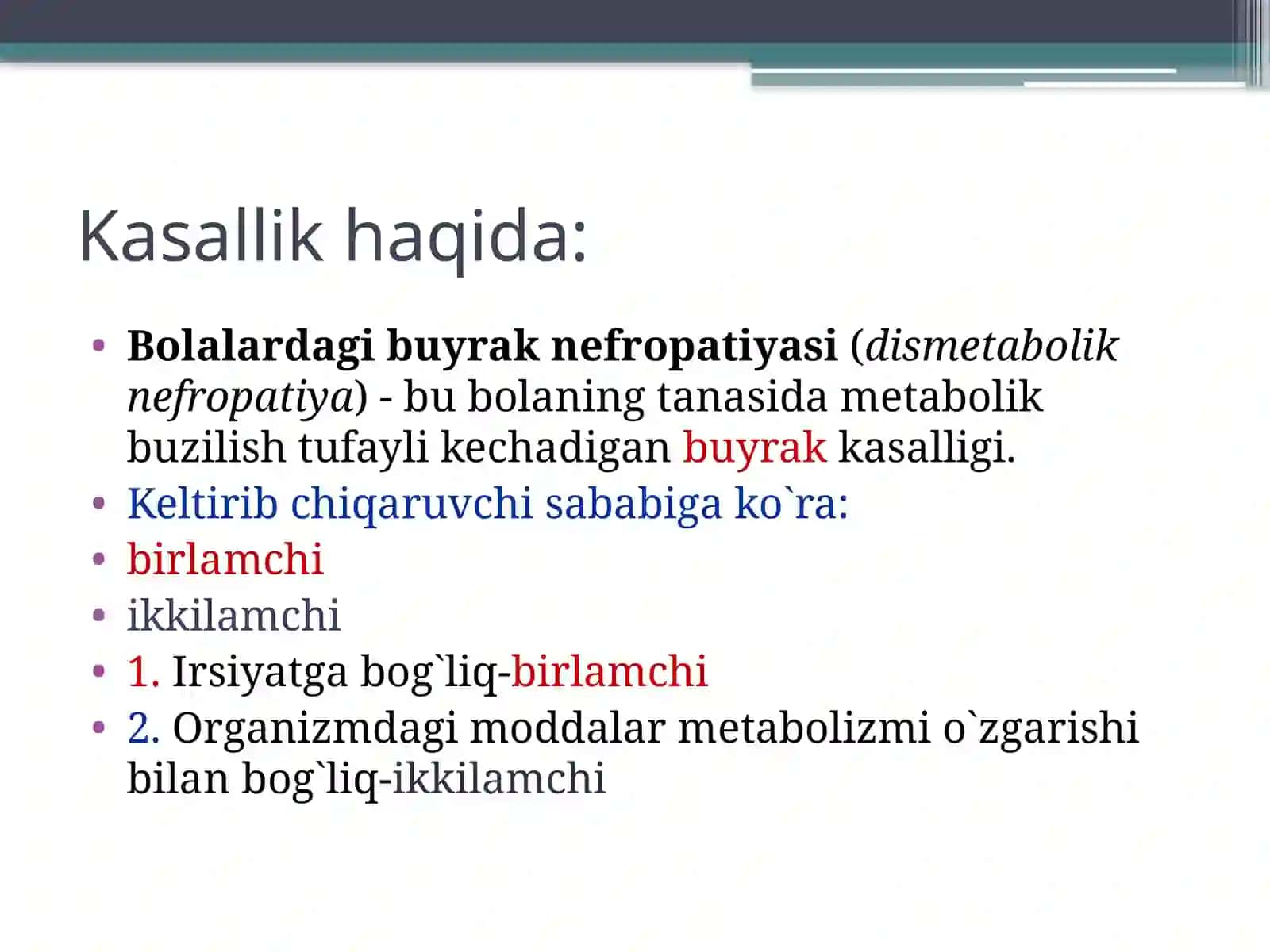 Bolalarda dismetabolik nefropatiyalar 4