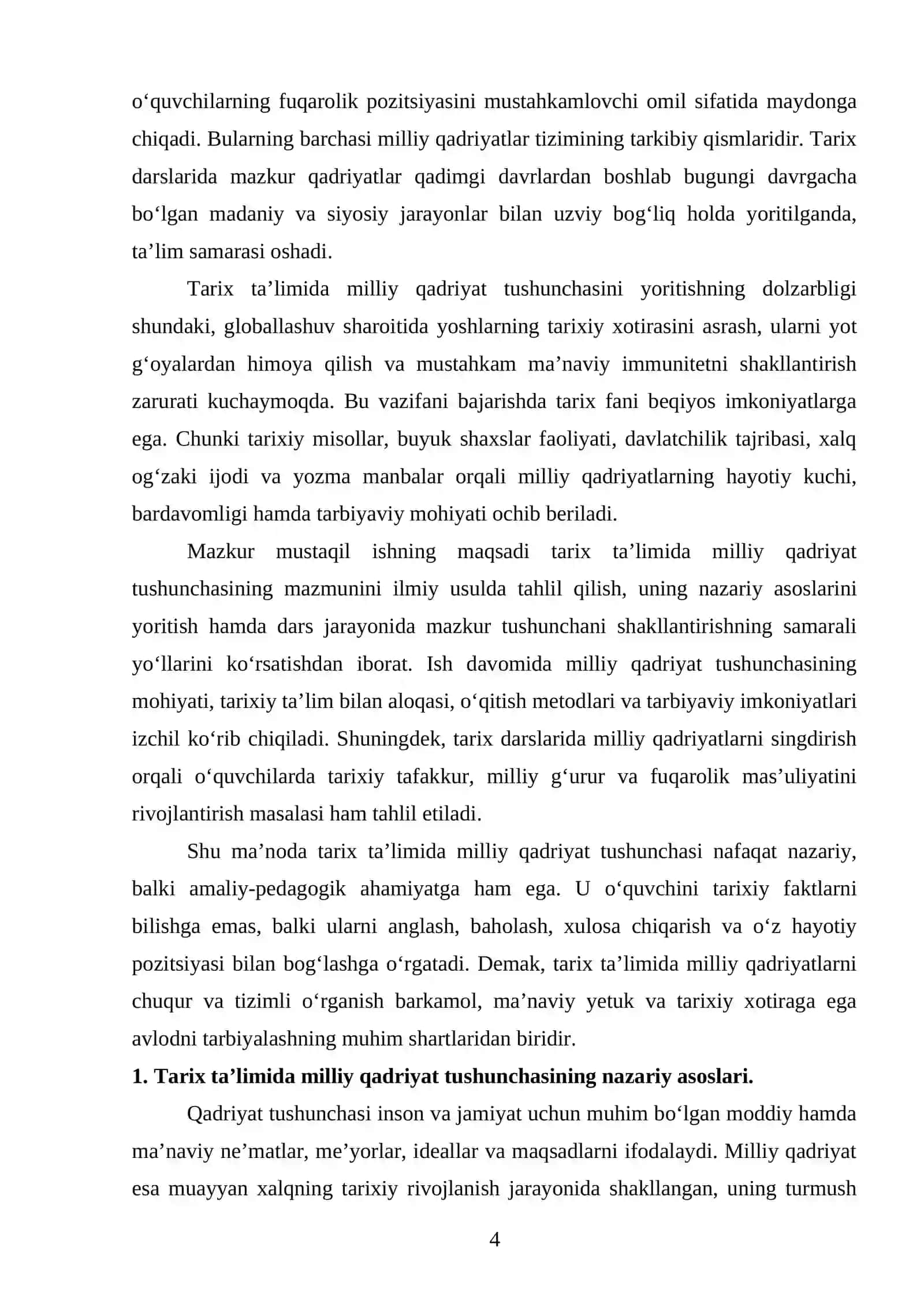 Tarix ta’limida milliy qadriyat tushunchasi 4