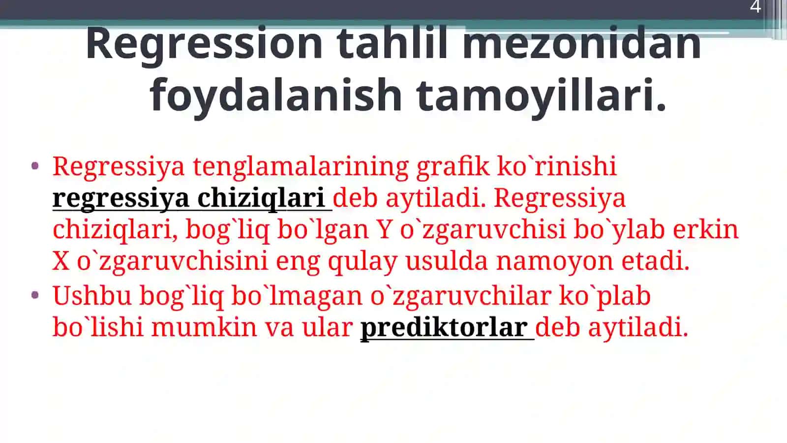 Regression tahlil 4