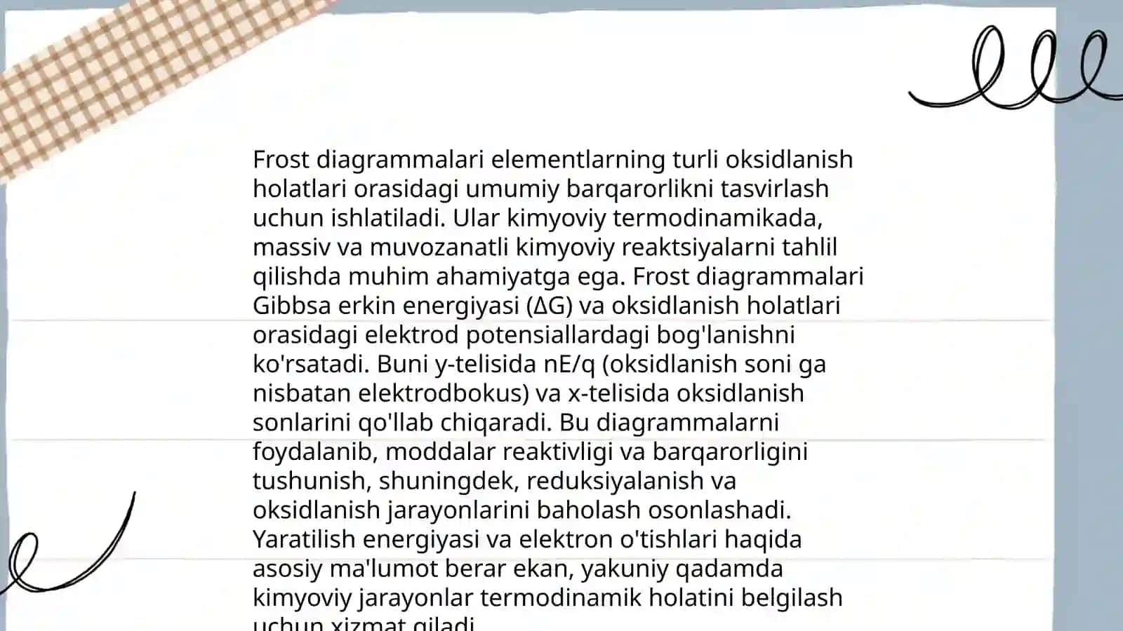 Frost diagrammalari tushunchasi 4