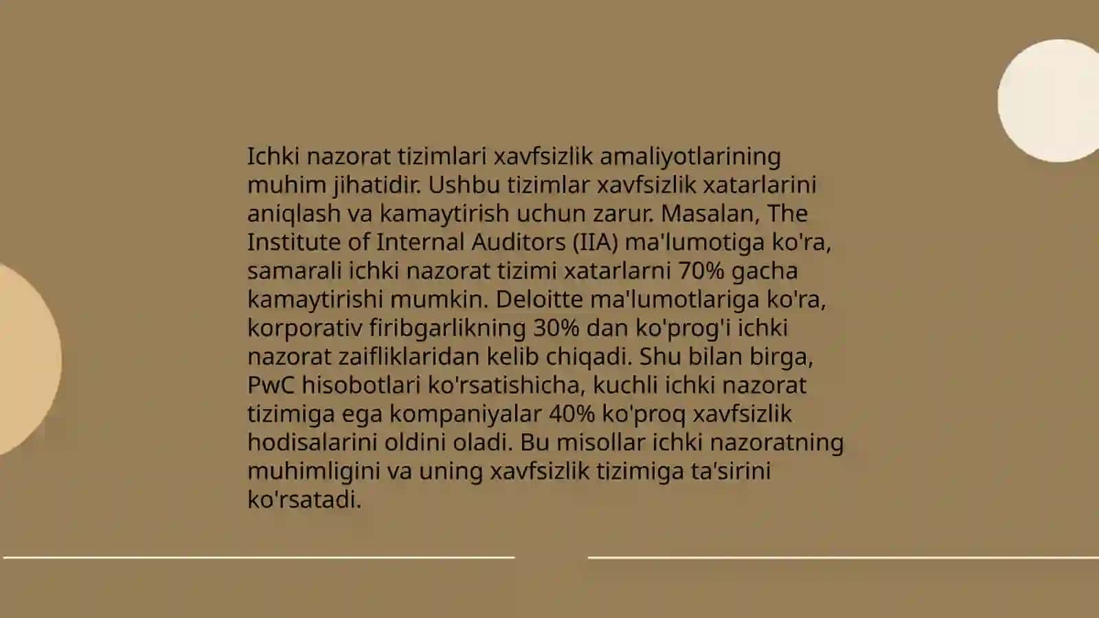 Ichki nazorat tizimining avzalliklari va kamchiliklari 4
