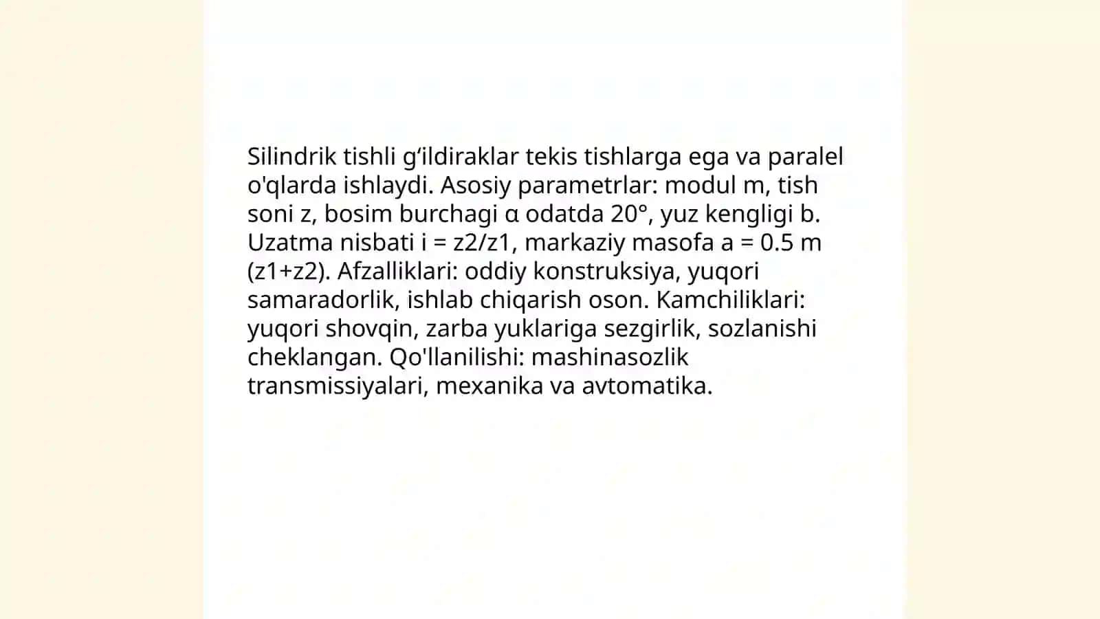 Tishli mehanizmlar. Tishli uzatma xillari 4