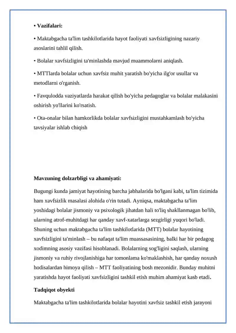Maktabgacha ta'lim tashkilotida hayot faoliyati xavfsizligini tashkil etish. 4