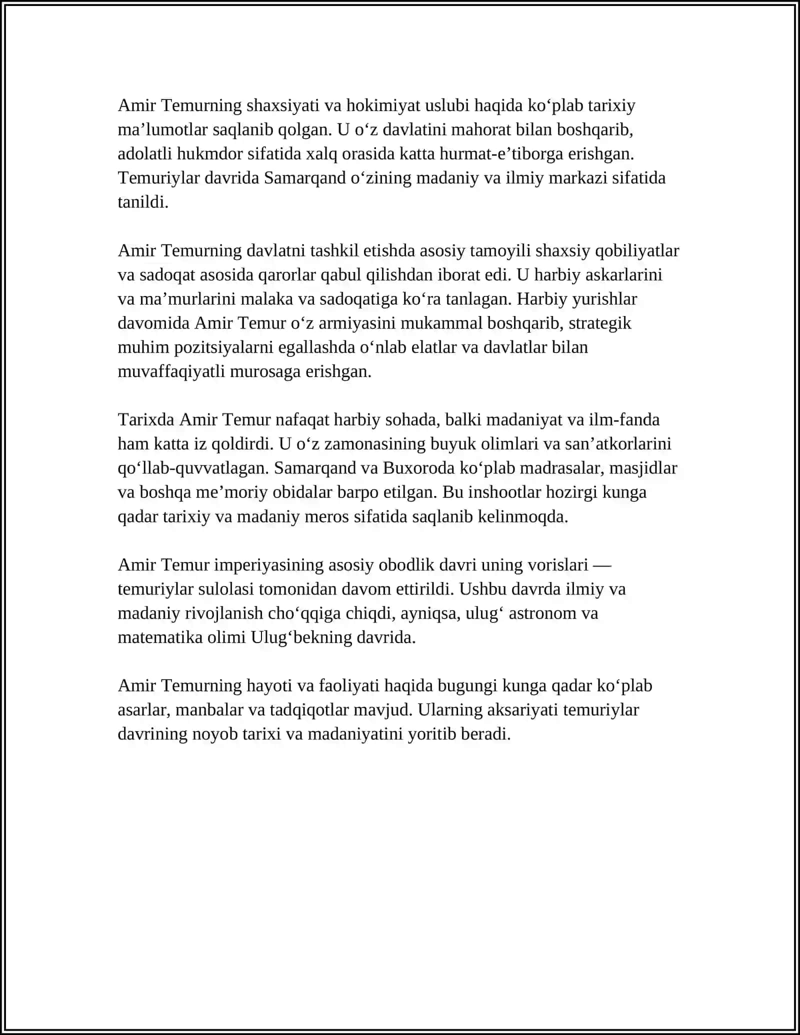 AMIR TEMUR BUYUK DAVLAT ARBOBI 4