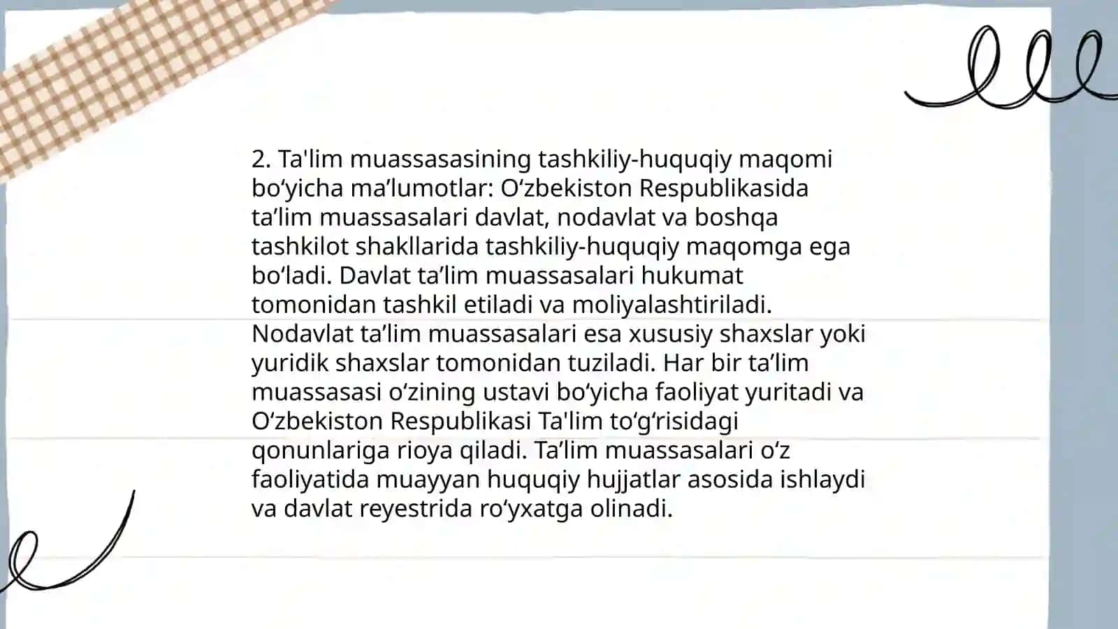 Ta'lim muassasasini boshqarishga doir meʼyoriy huquqiy hujjatlar 4