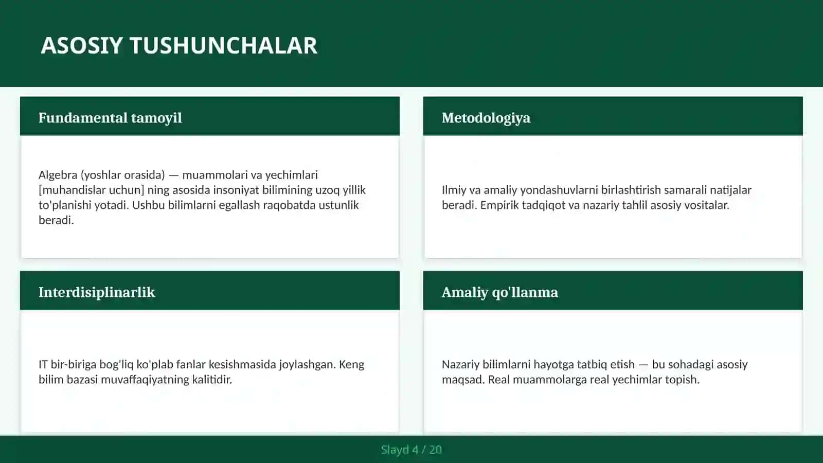 Algebra (Yoshlar orasida) - Muammolari va yechimlari [Muhandislar uchun] 4