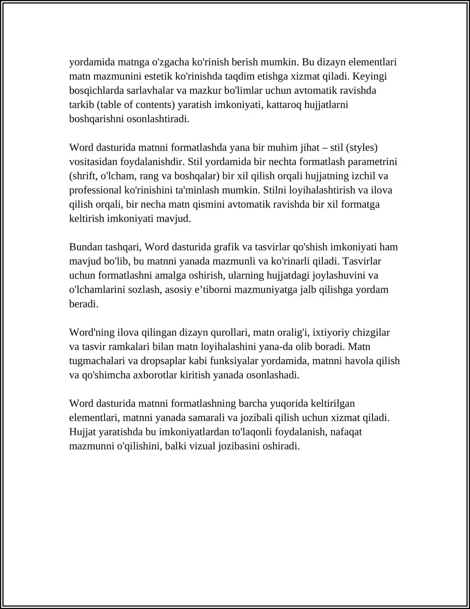 MS WORD DASTURIDA TA'LIM RESURSLARNI YARATISH 4