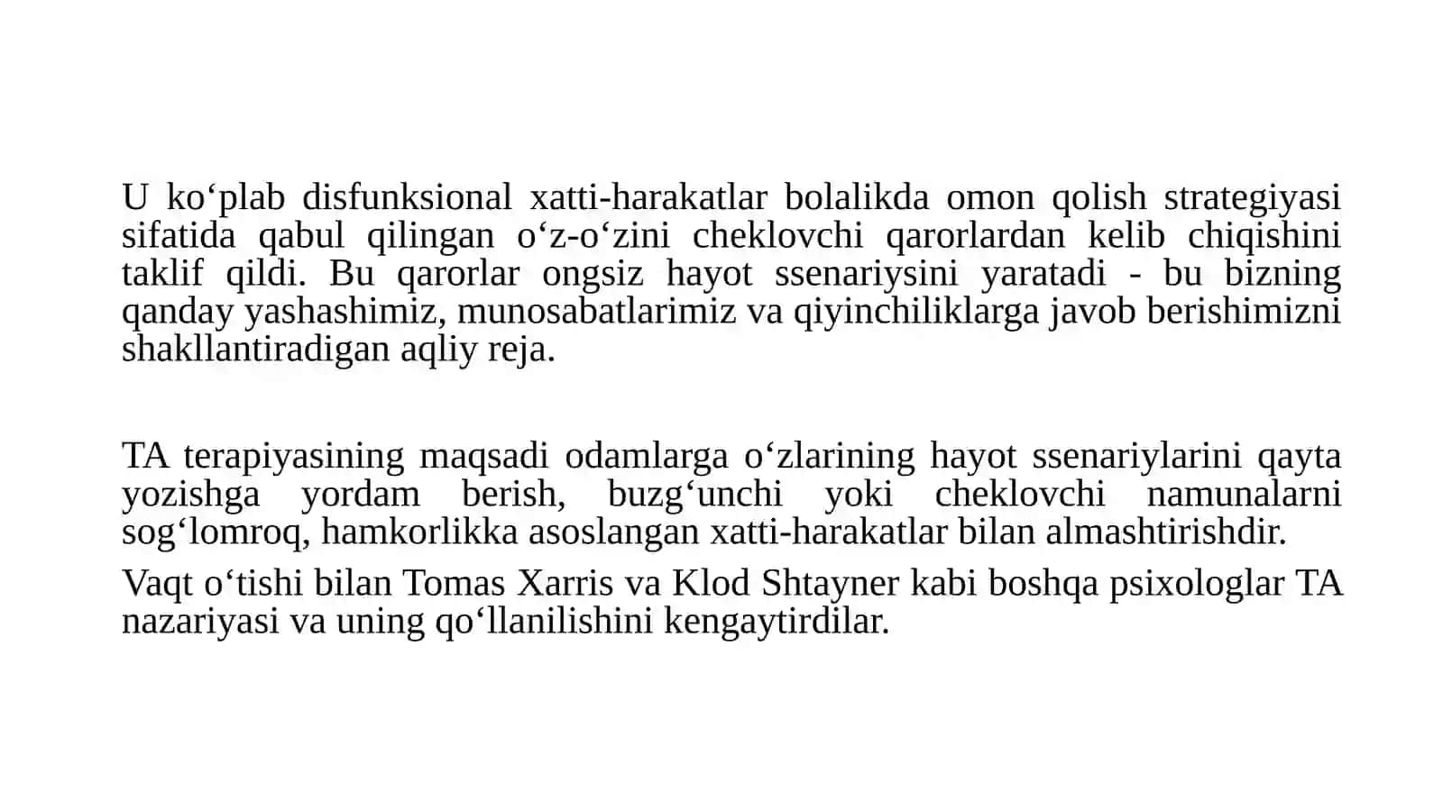 Ransaksion tahlil (TRANZAKSION ANALIZ) 4