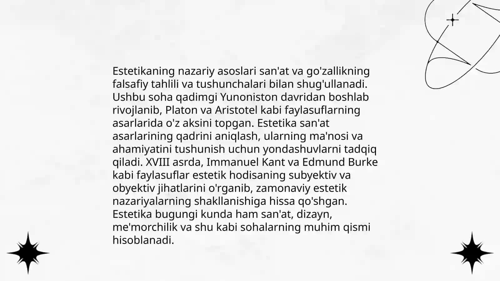 Nafosat falsafasi Estetika 4