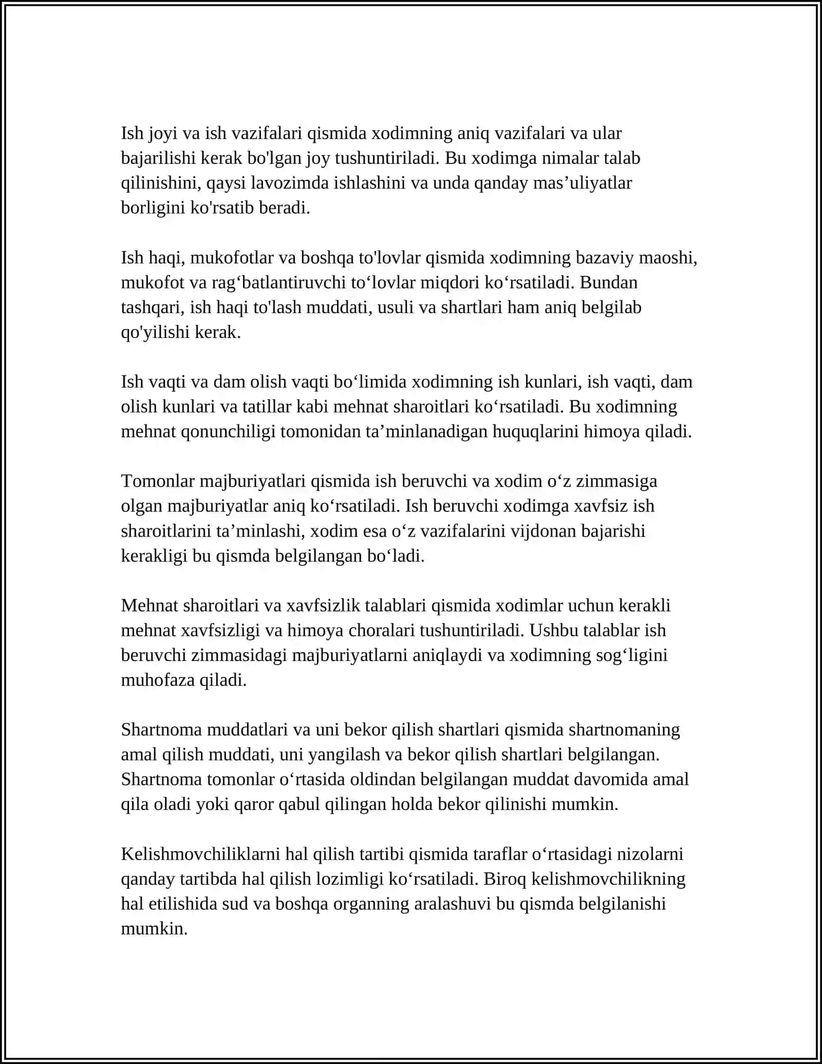 Ishga qabul qilish shartnomasi va namunalar bilan ishlash 4