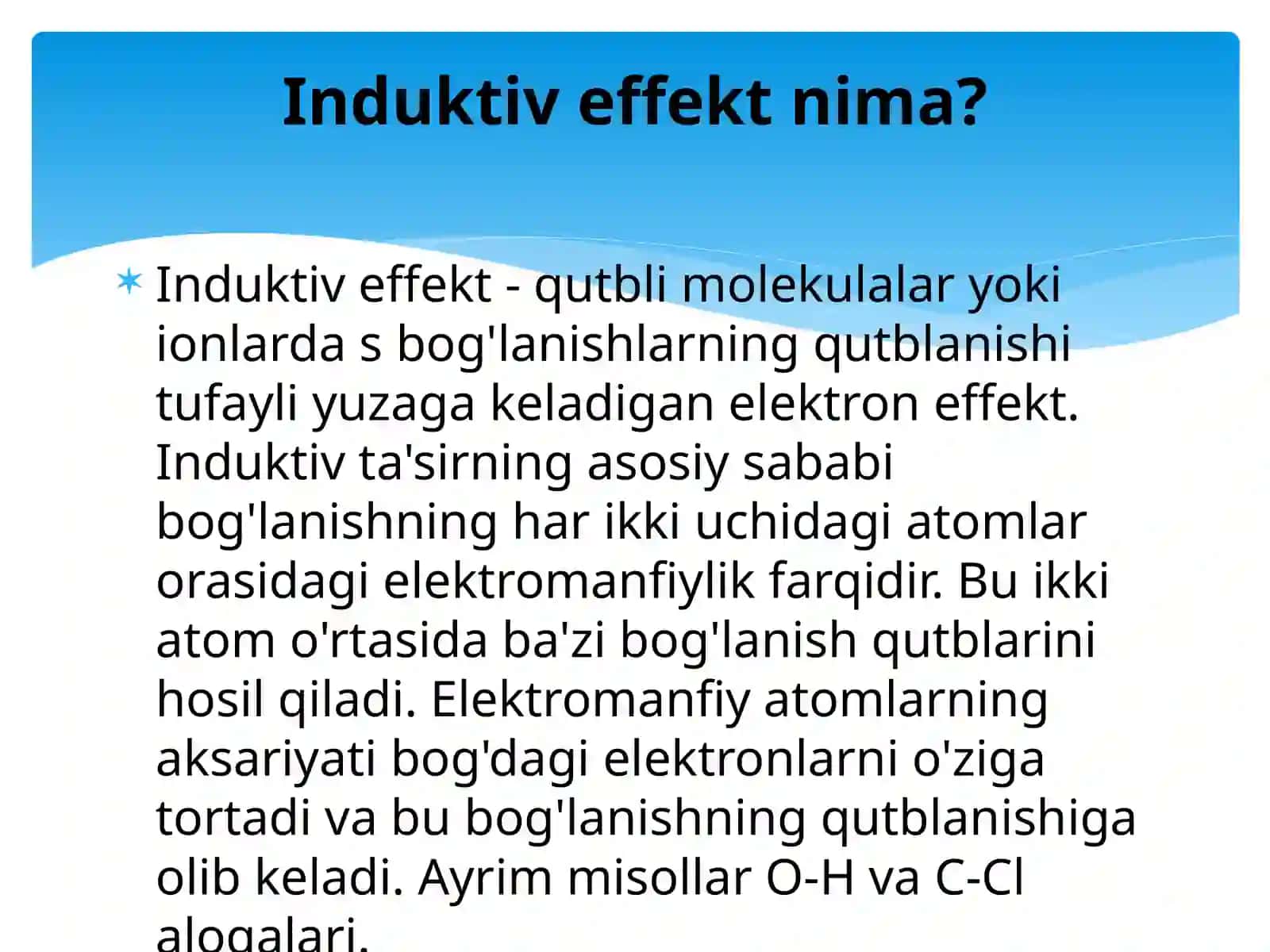 Induksin va mezomer effekt. 4