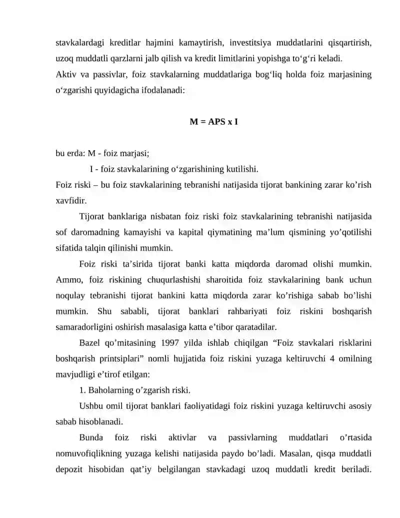 FOIZ RISKI VA UNI BOSHQARISH USULLARI 4