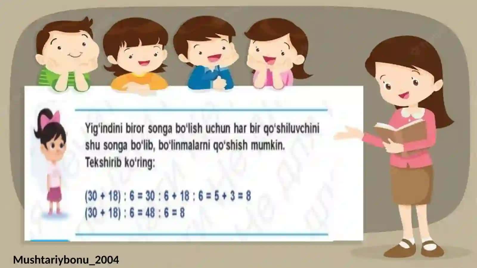 Yig’indini songa bo’lish 4