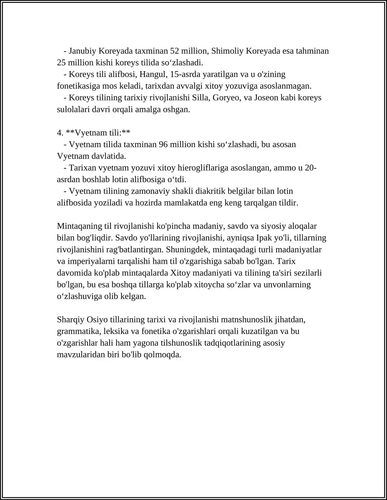 Sharqiy Osiyo tillarining tarixiy rivojlanishi 4