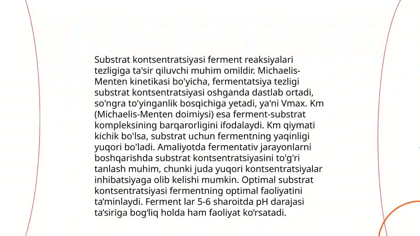 Fermentlar katalitik effektivligini aniqlovchi faktorlar 4
