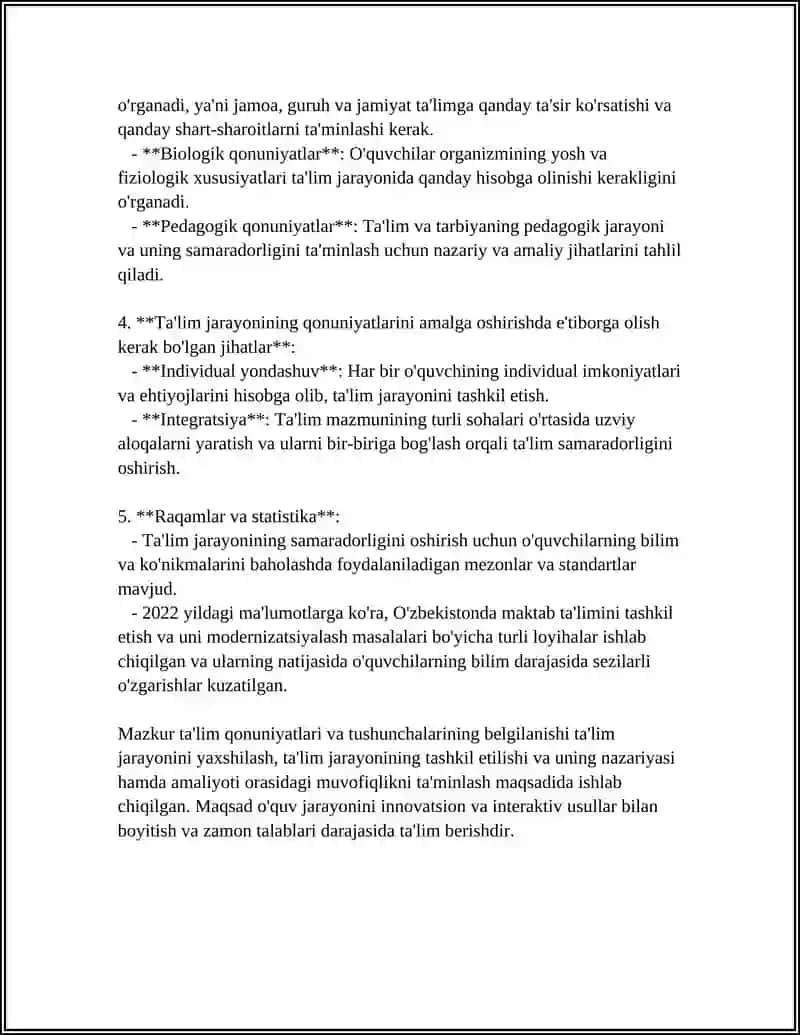 Ta'lim Qonuniyatlari va Tamoyillari 4