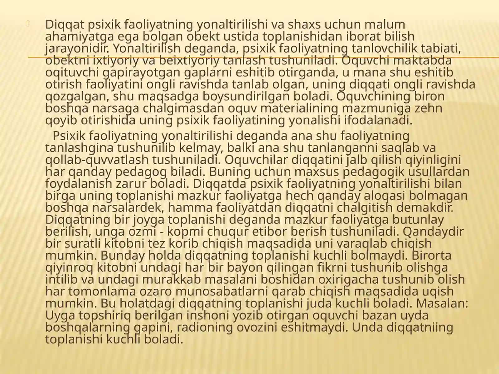 Diqqat va uning xususiyatlari 4