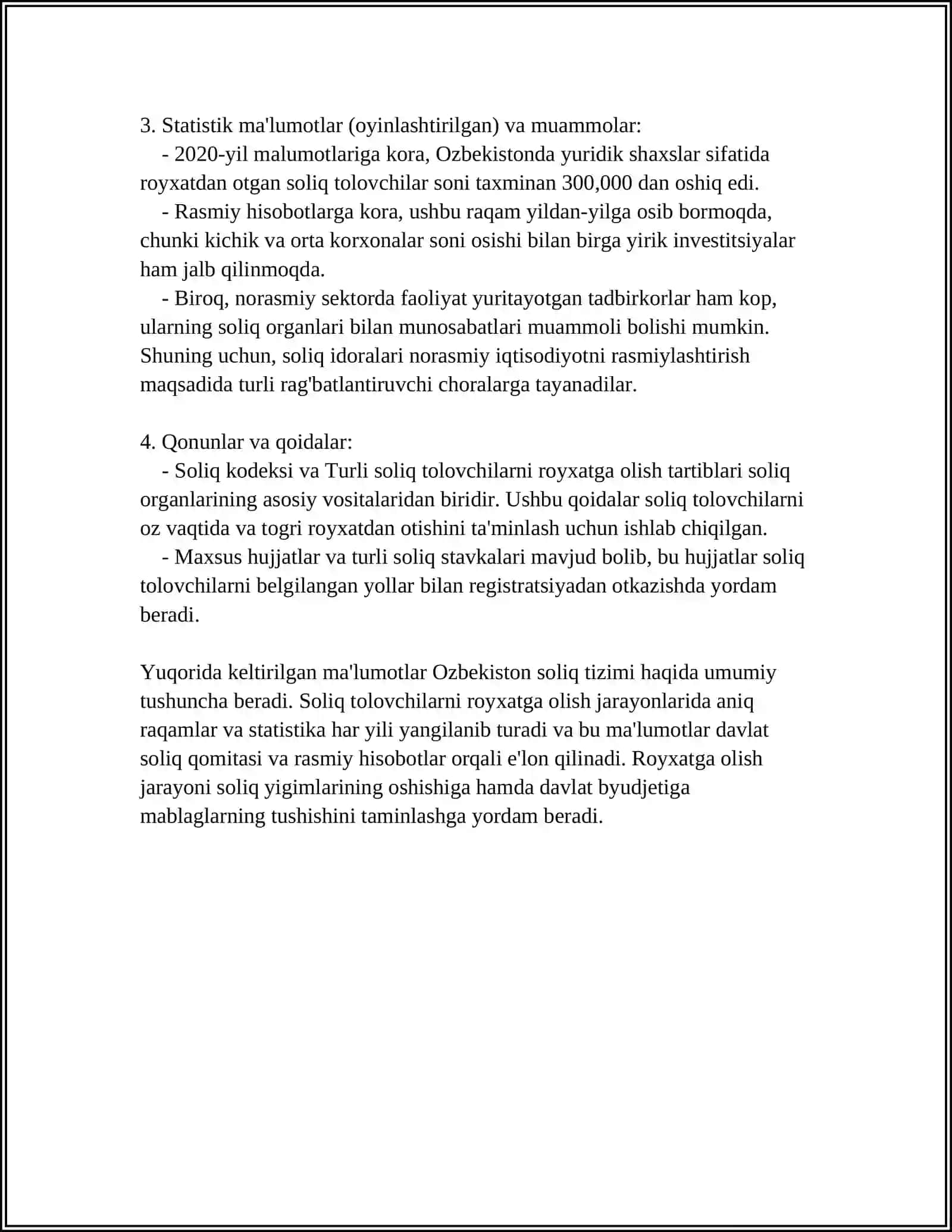 SOLIQ TÒLOVCHILARNI VA SOLIQQA SOLISH OBYEKTLARINI HISOBGA OLISH 4