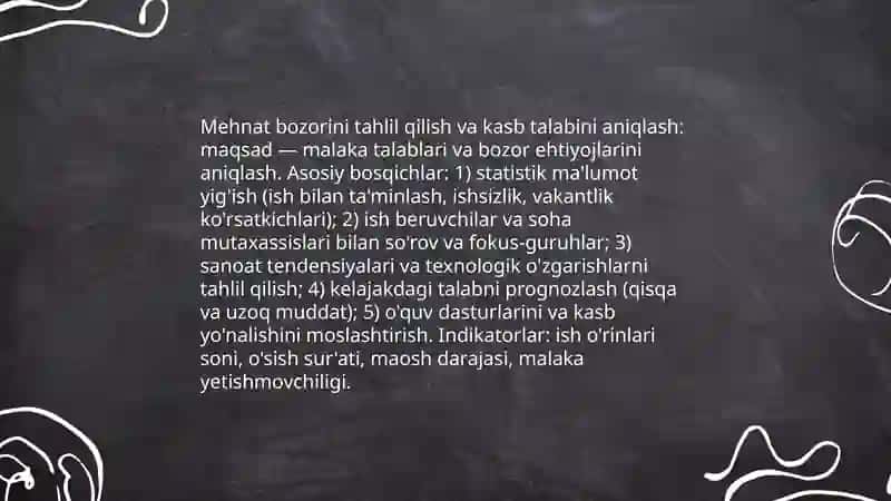 Kasb hunarga yo'nalishni tashkil etish 4