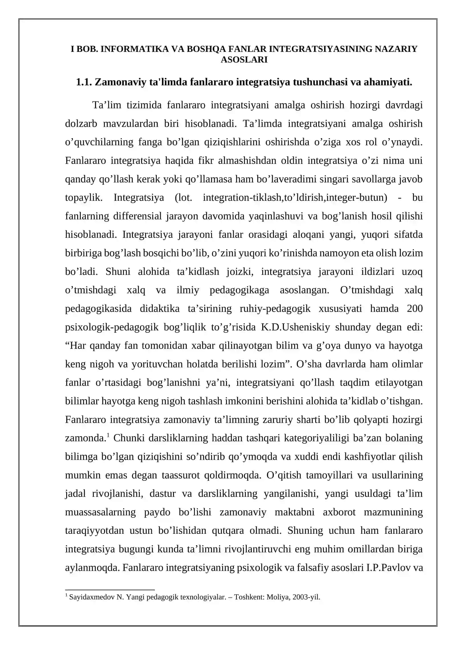 INFORMATIKA FANIDA FANLARARO INTEGRATSIYA 4