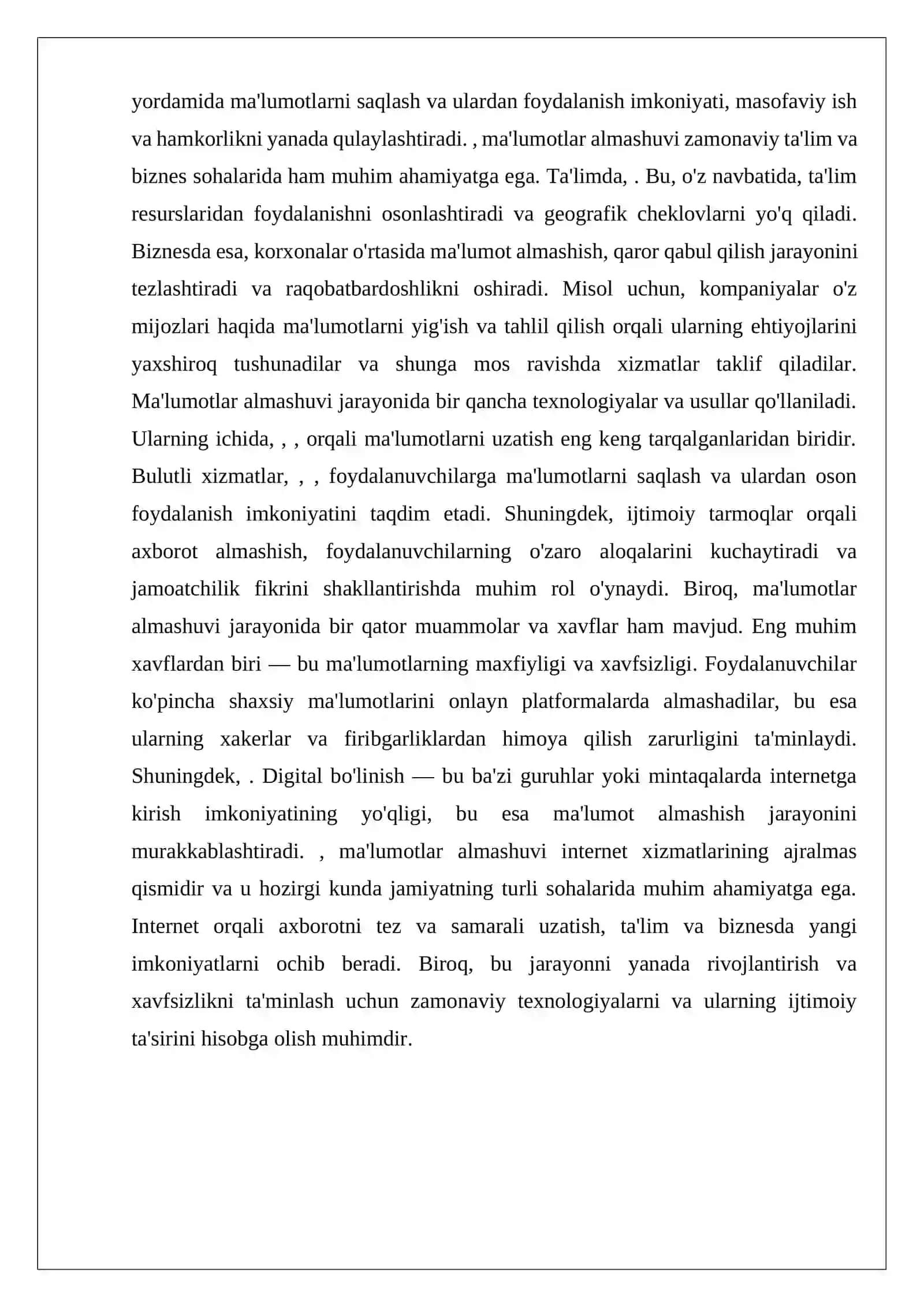 INTERNET XIZMATLARI VA ULAR YORDAMIDA MA'LUMOTLARNI ALMASHISH 4