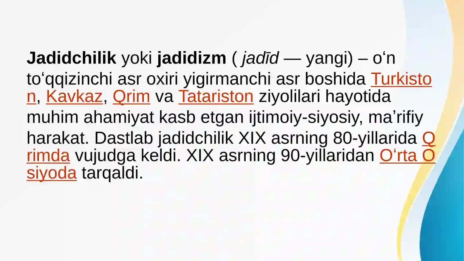 Jadid maʼrifatparvarlari (Behbudiy, Fitrat, Munavvar Qori, Avloniy) 4