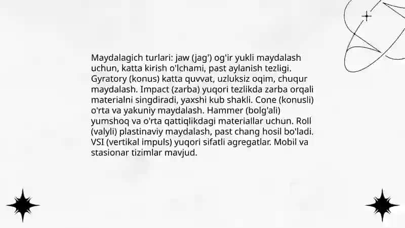 Panjaralar va maydalagichlar (drobilki) 4