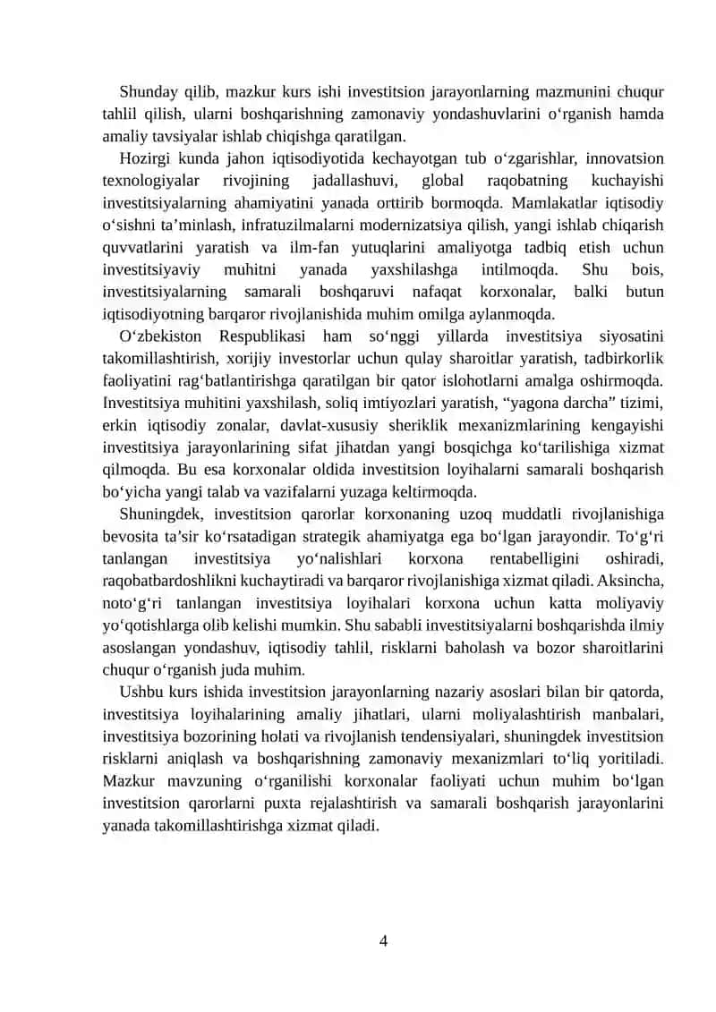 Investitsiyalarni boshqarish 4