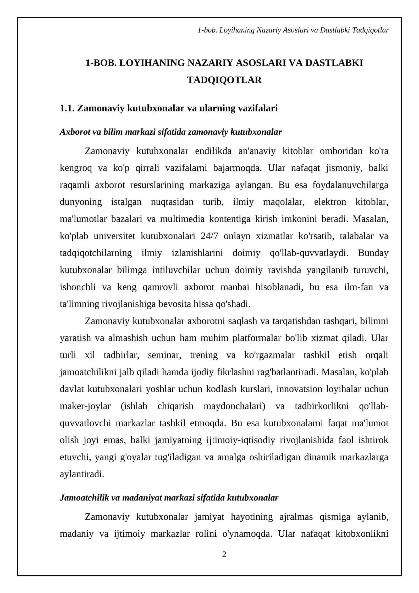 Kutubxona loyihasini loyhalashtirish va ishlab chiqish 4