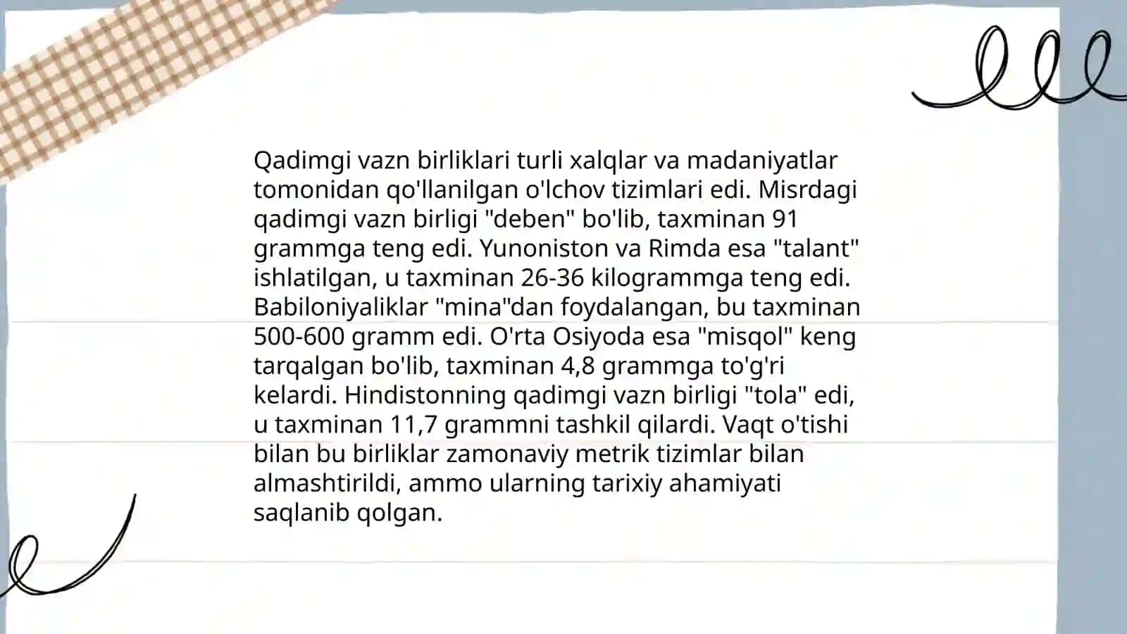 Qadimgi o‘lchov birliklari haqida ma'lumot 4