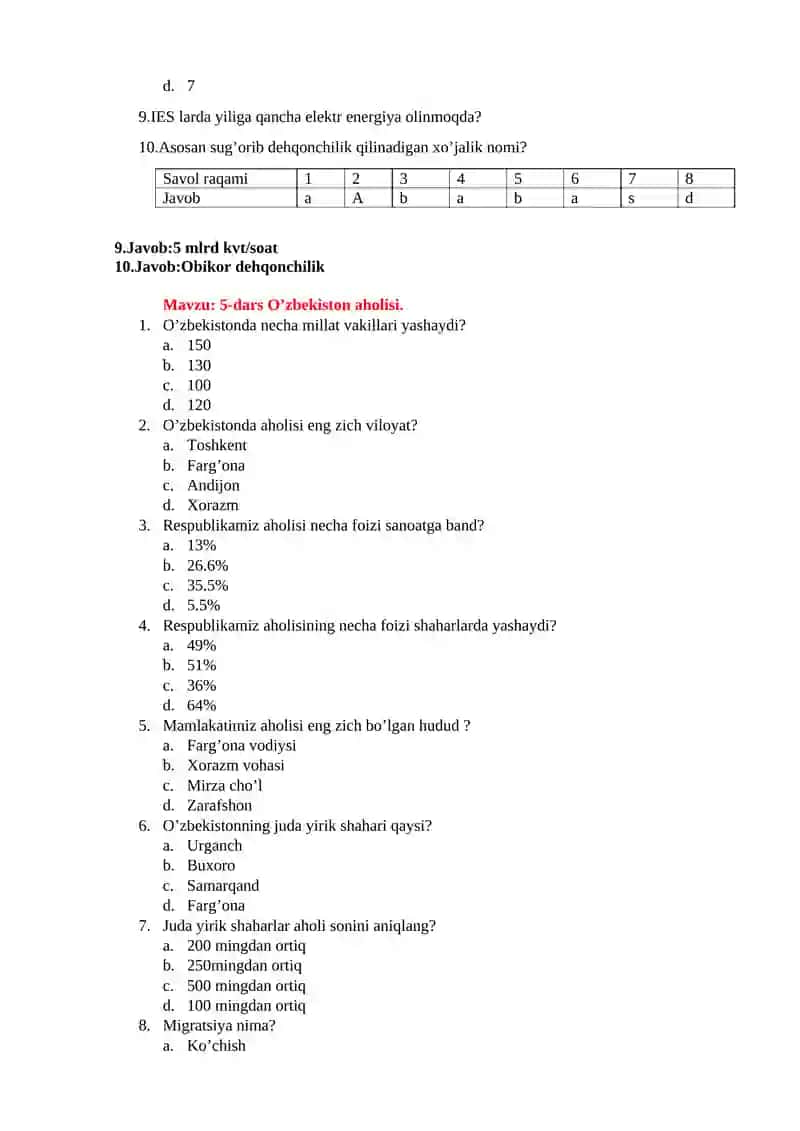8-sinf GEOGRAFIYA 4
