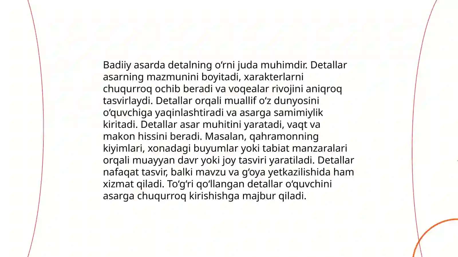 Badiiy asarda detal mavzusida taqdimot tayyorlash 4