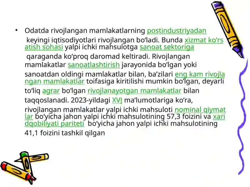 Rivojlangan mamlakatlar iqtisodiyoti Aqsh Germaniya Yaponiya 4