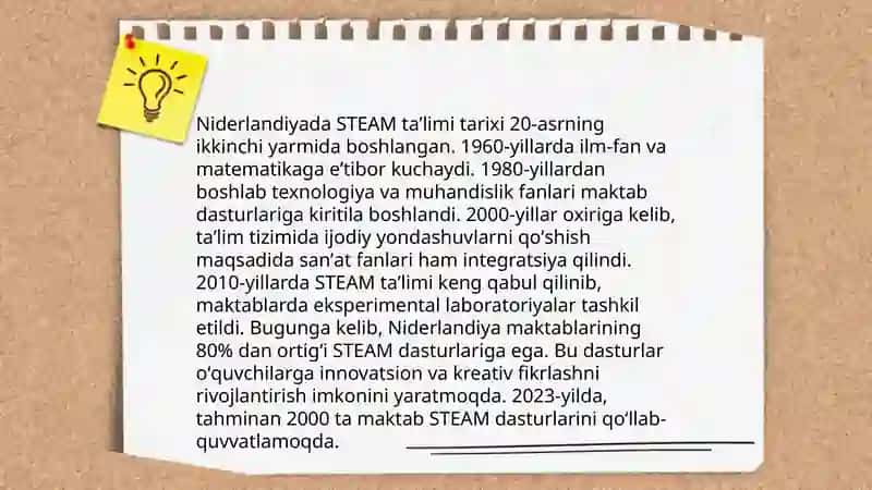 Niderlandiya davlatida STEAM taʼlim tizimi haqida 4