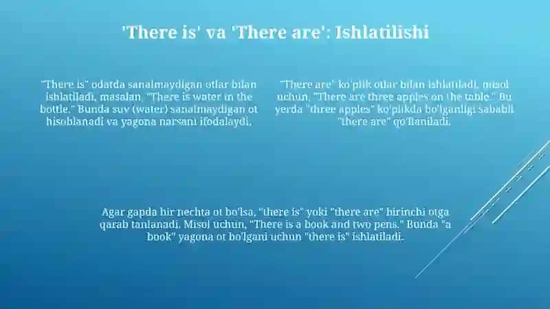 'There is/There are' ning ma'nosi va ishlatilishi 4
