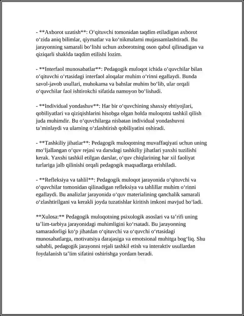 Pedagogik muloqotning psixologik asoslari va taʼrifi 4