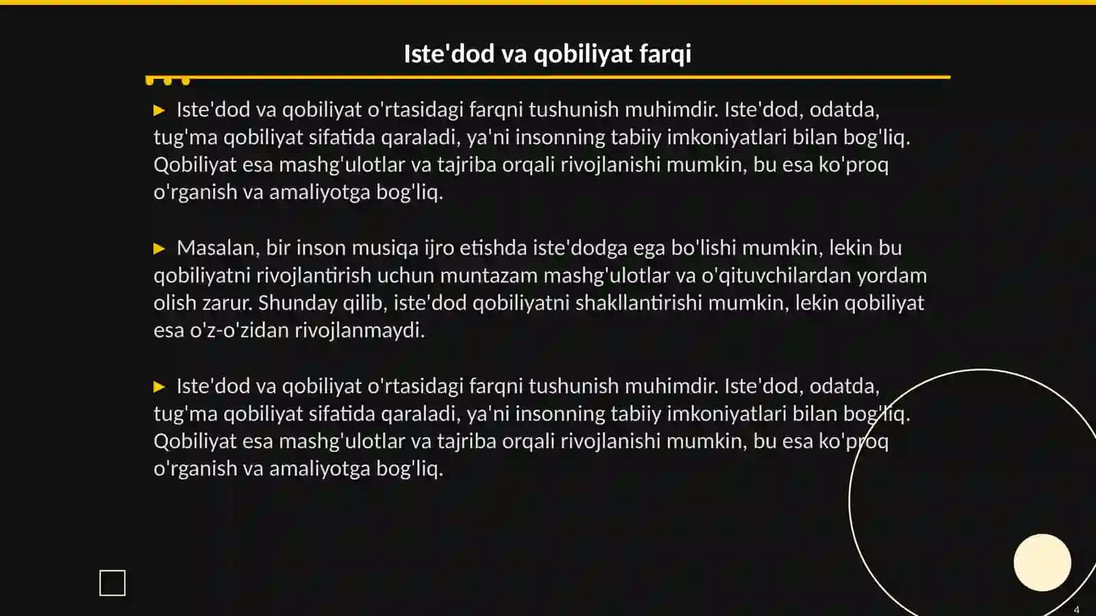 Musiqiy qobiliyat va is'tedodni aniqlash 4