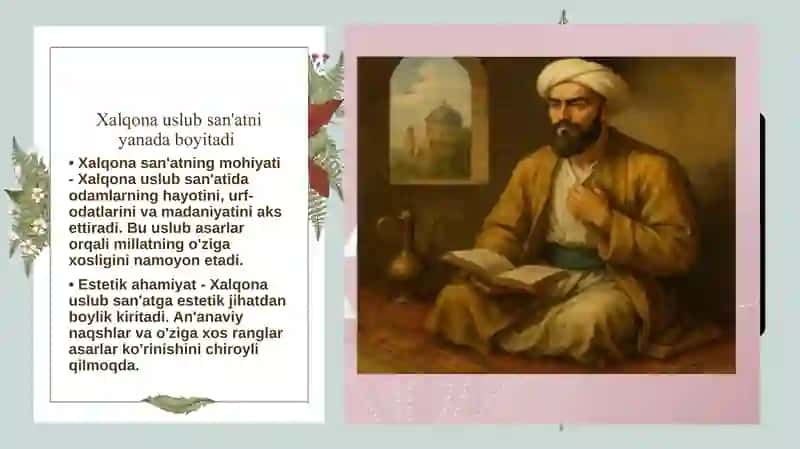 Mashrab ijodida xalqona obrazlar va xalqona uslub 4