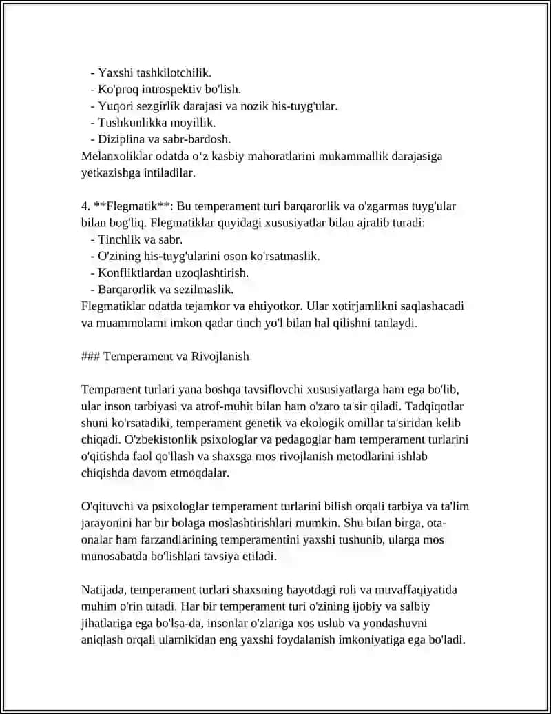 TEMPERAMENT 4