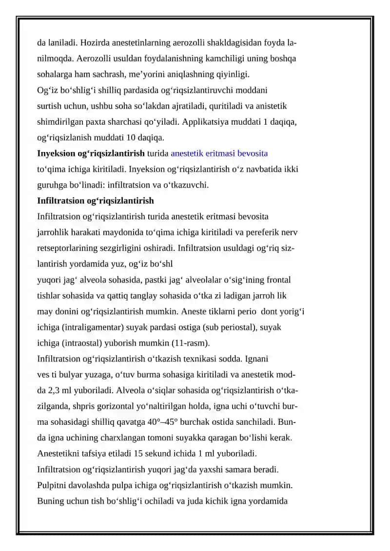 TERAPEVTIK STOMATOLOGIYADA OG'RIQSIZLANTIRISH 4