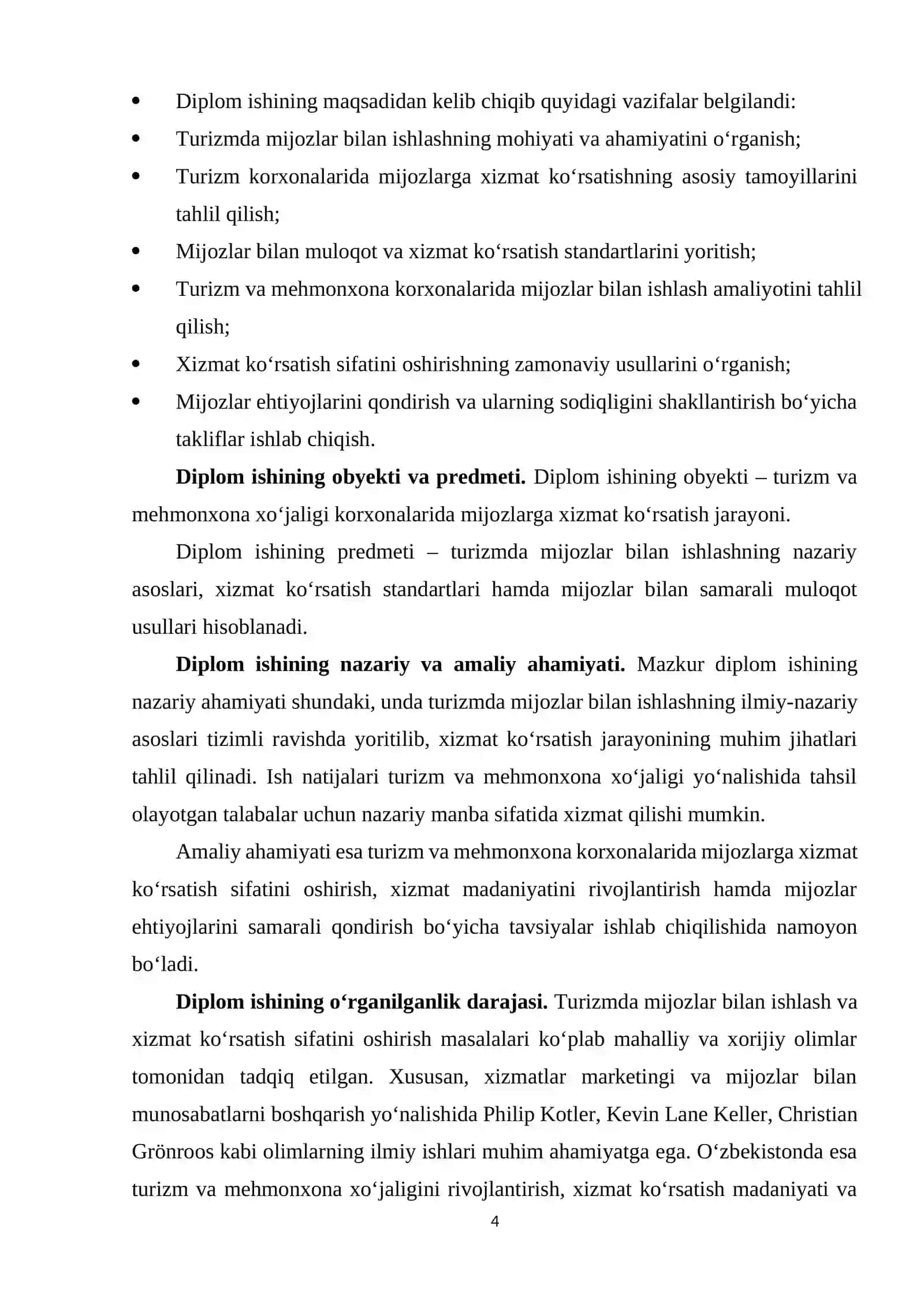 Turizmda mijozlar bilan ishlash asoslari 4