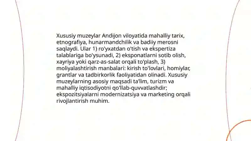 Andijon viloyati muzeylari tasnifi 4