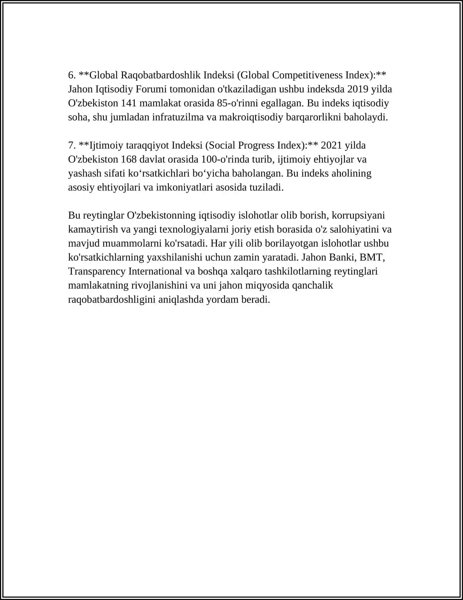 O‘zbekistondagi xalqaro reytinglari 4