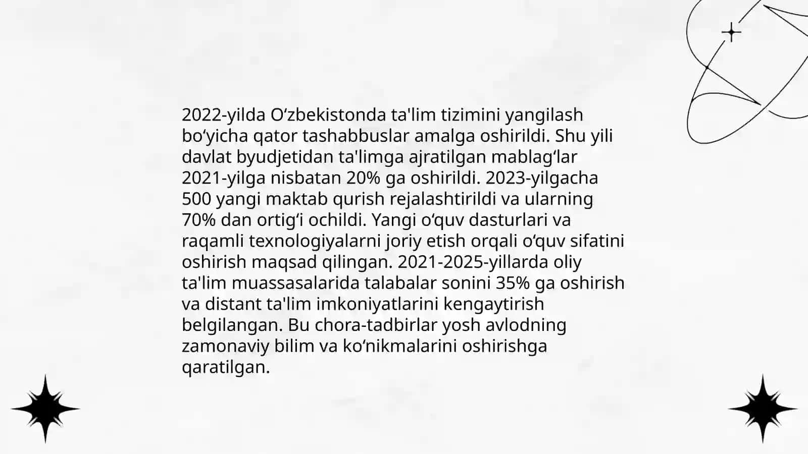 Yangi O'zbekistonda prezident Sh. M. Mirziyoyev tashabbusi 4