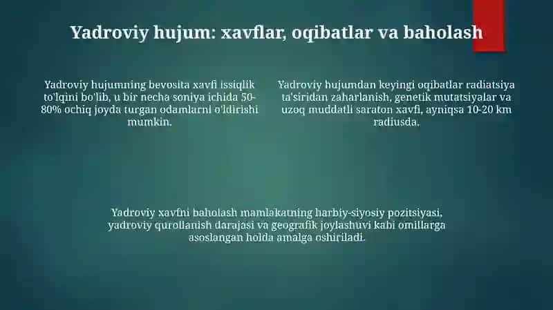 Ommaviy qirg'in qurollari va himoya choralari 4