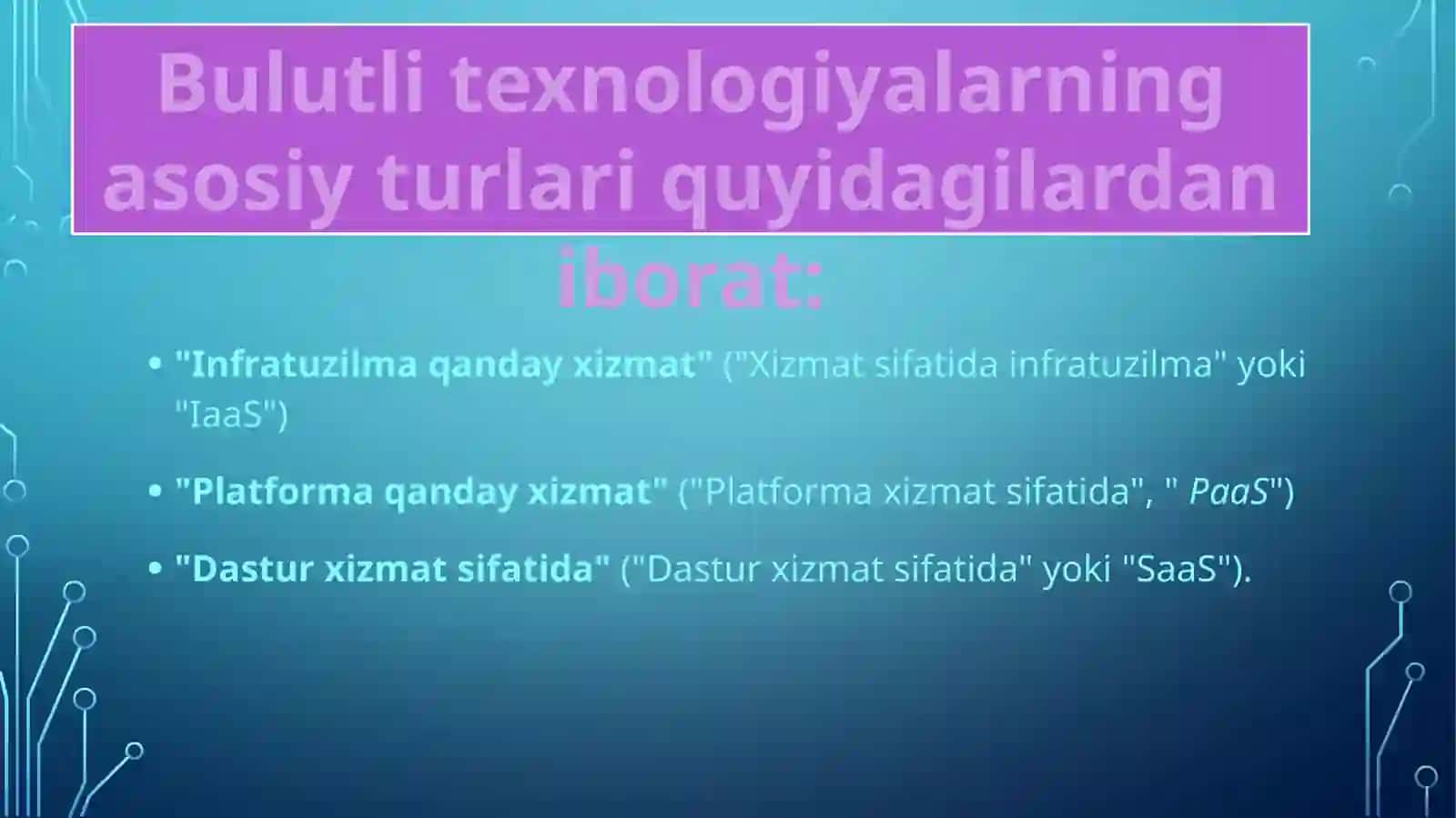 BULUTLI TEXNALOGIYALAR 4