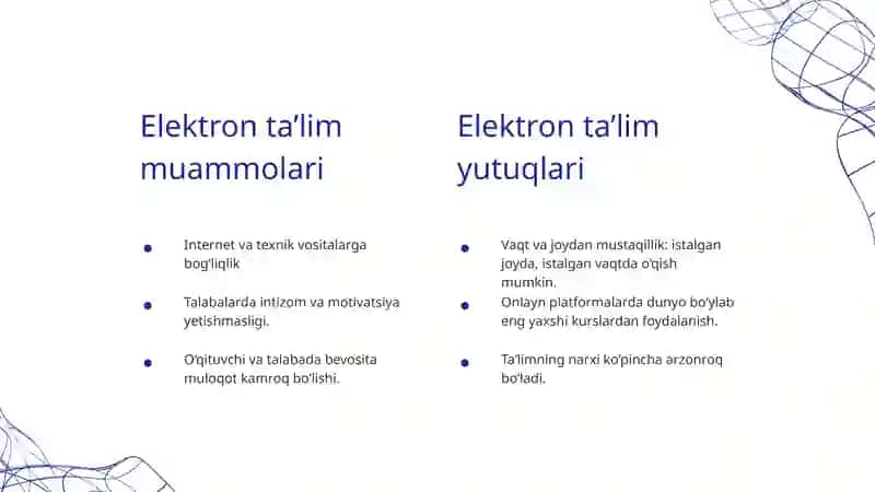 Elektron ta'limda mavjudlik va UDL tamoyillari, dizayn, asboblar, test 4