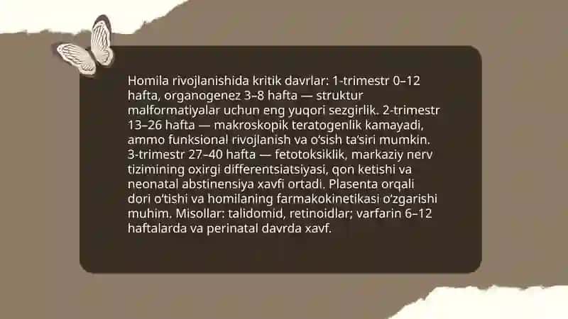Dorilarning teratogen ta'siri va mexanizmlari 4