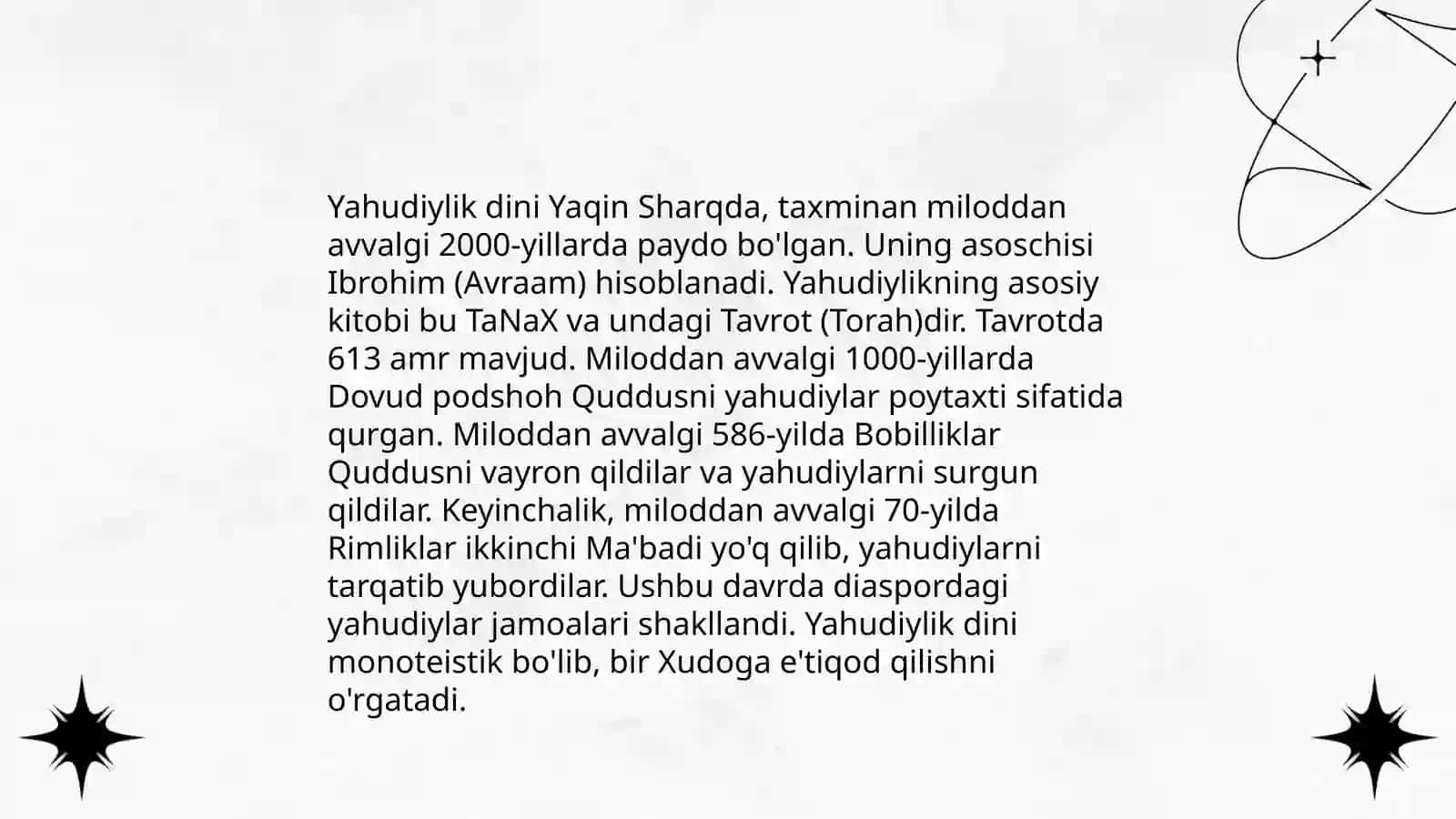 Yahudiylik ta’limoti, an'ana va marosimlari 4
