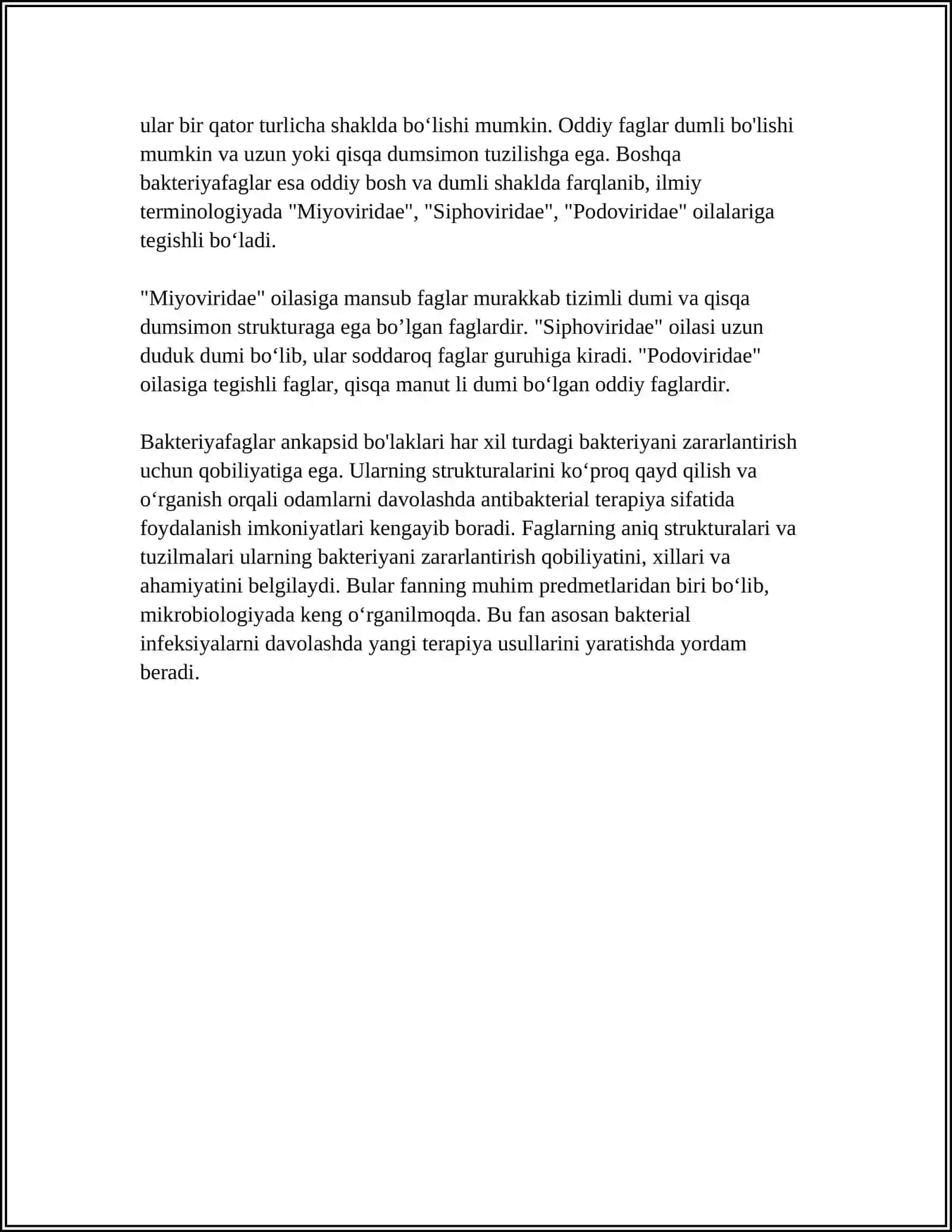 BAKTERIYAFAG UNING TUZILISHI,XILLARI,AHAMIYATI 4
